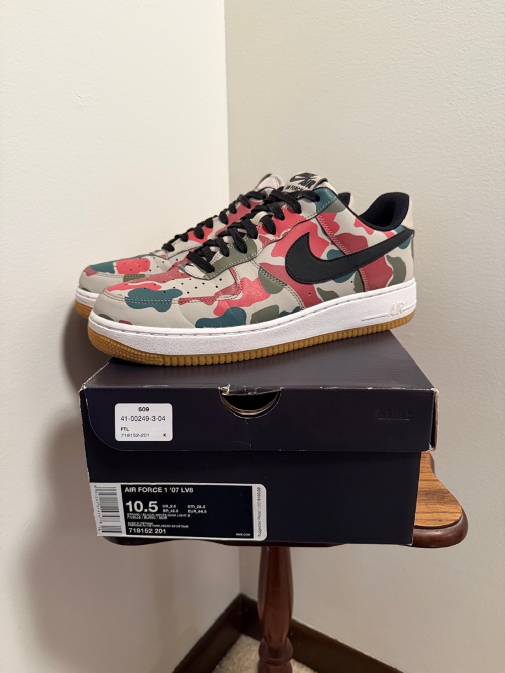 Nike Air Force 1 Low Camo Sneakers - Green, Pink, Tan, Black